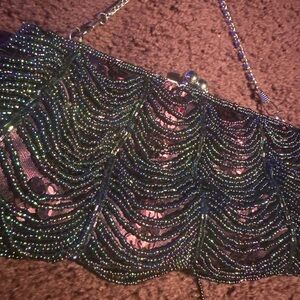 Elegant beaded clutch purse